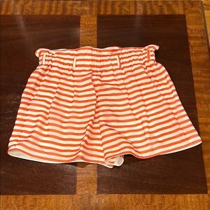 Armani Collezioni Orange and White High Waist Silk Shorts New with out tags